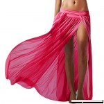Aisa Women's Beach Bikini Covers Sexy Perspective Gauze Bohemian Maxi Split Skirt Red B0722N2GL4